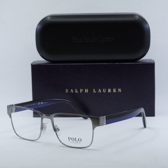 Polo Ralph Laurent PH1219 9266 Rectangle Eyeglasses - Semishiny Gunmetal 56mm - Picture 1 of 9